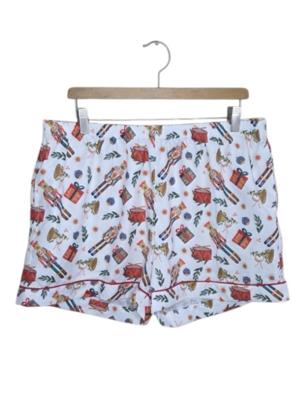 Mud Pie Holiday Nutcracker Gift Graphic Print Pajama Shorts Size Large Christmas